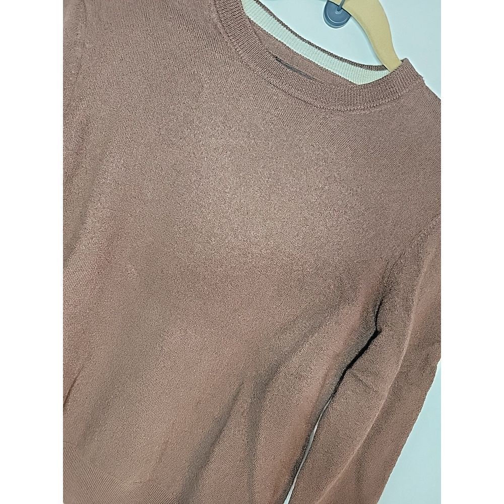 NWOT Christian Lacroix Extra Fine Merino Wool Pullover Brown Sz Med See Measure